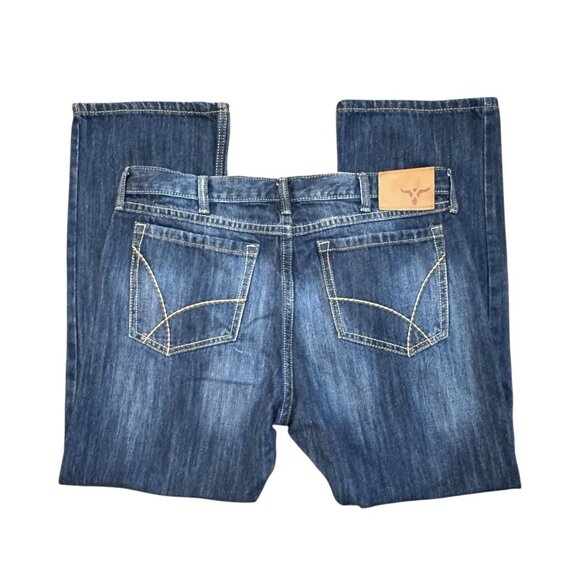 Wrangler 20X Jeans Men's 33x30 Vintage Boot Cut Denim Western Logo Dark Wash - Picture 2 of 7